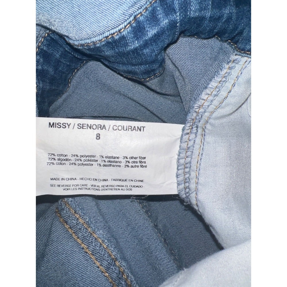 Scoop Women's Stretch Denim Jumpsuit – Size 8, Cropped, Drawstring Waist - Picture 9 of 15